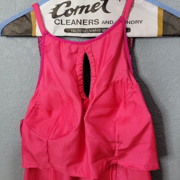 Scala Dress XXL Pink Silk Beaded Gown Formal Event Prom Tiered - Picture 11 of 17